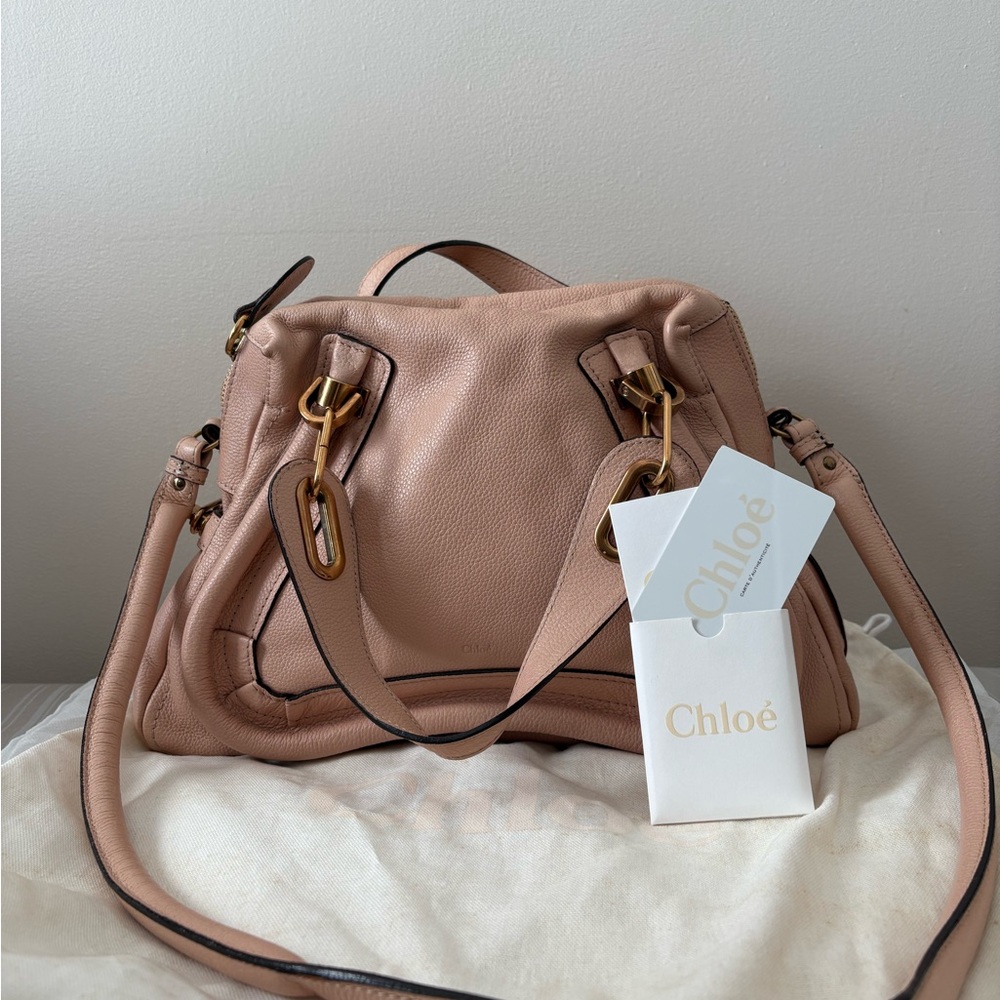 Chloe Blush Pink Crossbody Bag with rose gold hardware